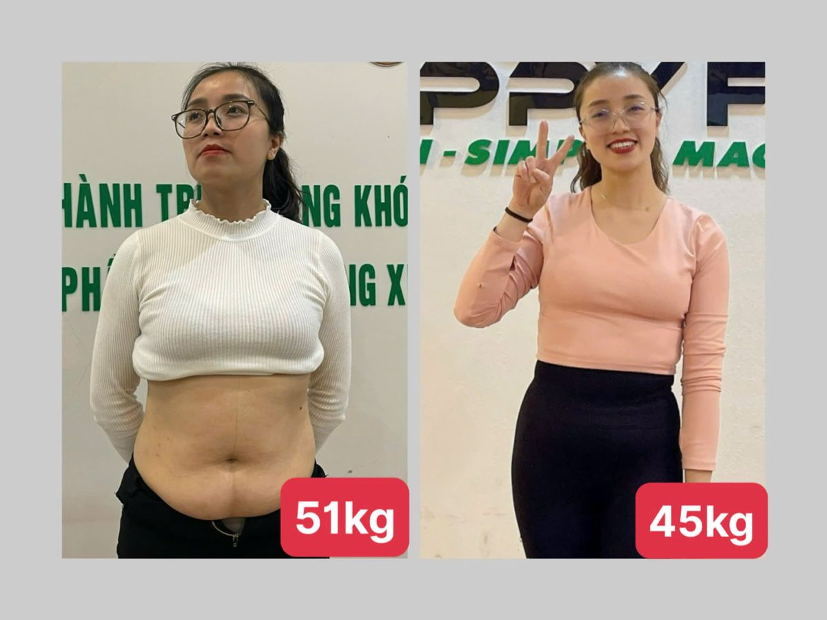 Học viên nữ HFIT giảm từ 51kg xuống 45kg, bụng gọn rõ